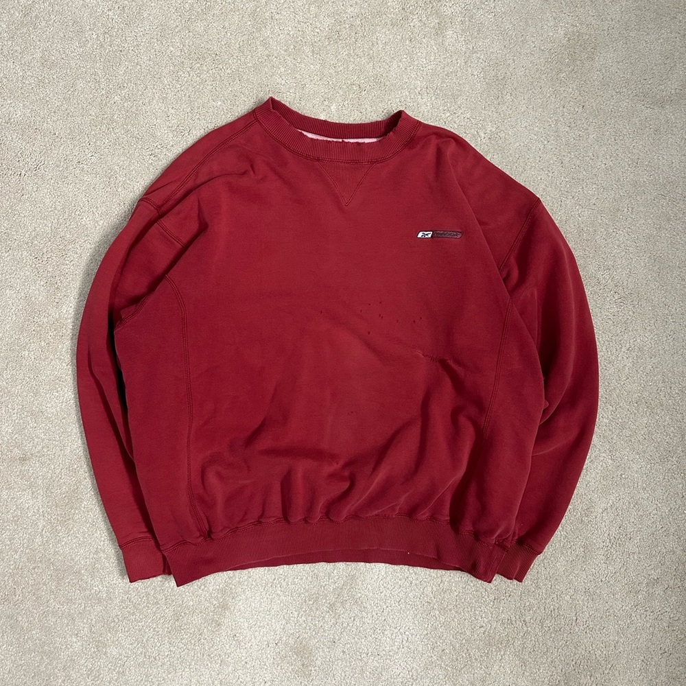 Vintage Reebok Red Crewneck Sweatshirt Size XL Distressed Faded